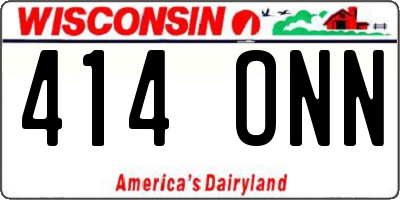 WI license plate 414ONN