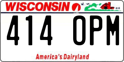 WI license plate 414OPM