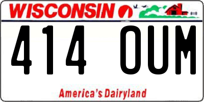 WI license plate 414OUM
