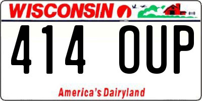 WI license plate 414OUP