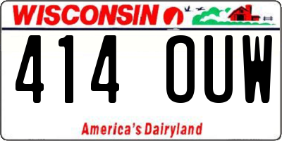 WI license plate 414OUW
