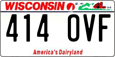 WI license plate 414OVF