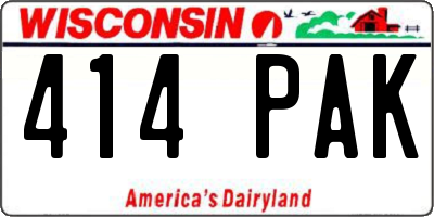 WI license plate 414PAK