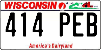 WI license plate 414PEB