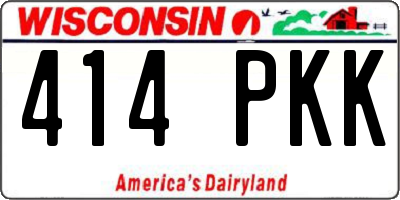 WI license plate 414PKK