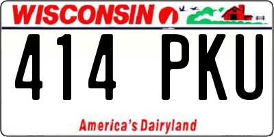 WI license plate 414PKU