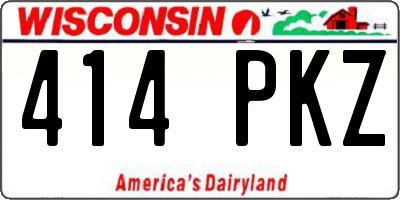 WI license plate 414PKZ