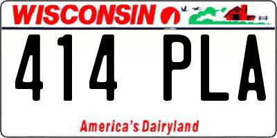WI license plate 414PLA