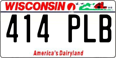 WI license plate 414PLB
