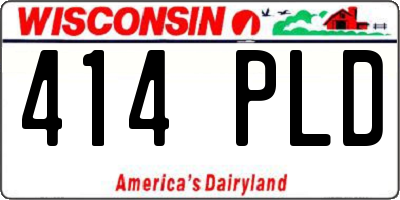 WI license plate 414PLD