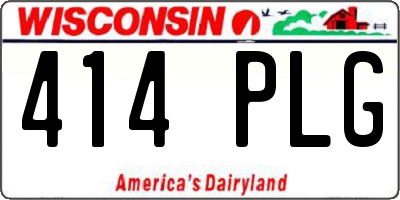 WI license plate 414PLG