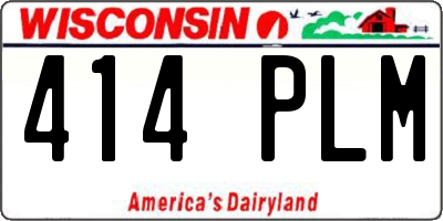 WI license plate 414PLM