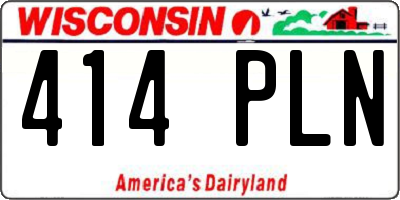 WI license plate 414PLN