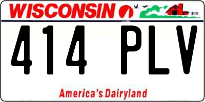 WI license plate 414PLV