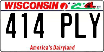 WI license plate 414PLY