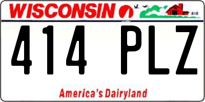 WI license plate 414PLZ
