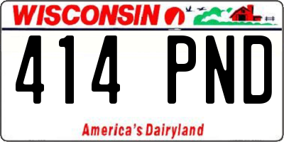 WI license plate 414PND