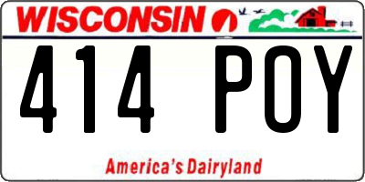 WI license plate 414POY