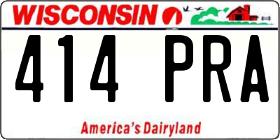 WI license plate 414PRA