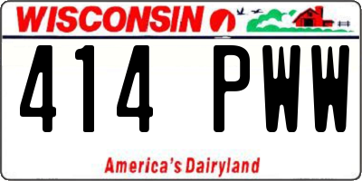 WI license plate 414PWW