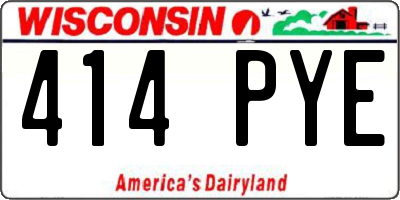 WI license plate 414PYE