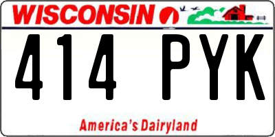 WI license plate 414PYK