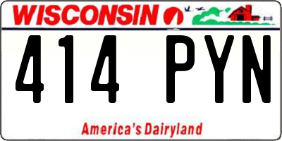 WI license plate 414PYN