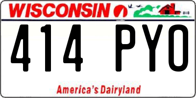 WI license plate 414PYO
