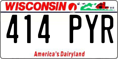 WI license plate 414PYR