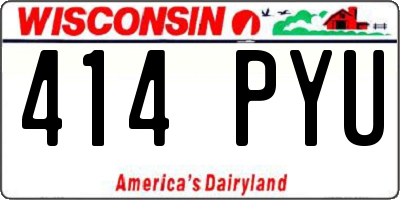 WI license plate 414PYU