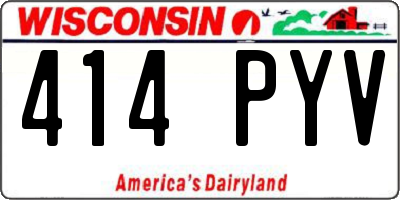 WI license plate 414PYV