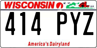 WI license plate 414PYZ