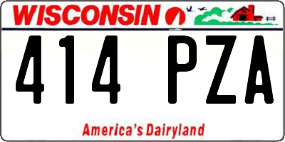 WI license plate 414PZA