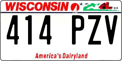 WI license plate 414PZV