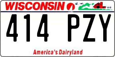WI license plate 414PZY