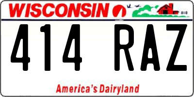 WI license plate 414RAZ
