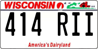 WI license plate 414RII