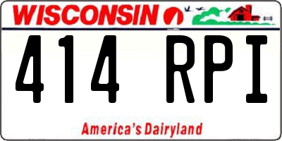 WI license plate 414RPI