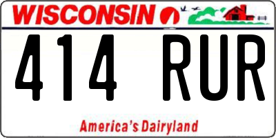 WI license plate 414RUR