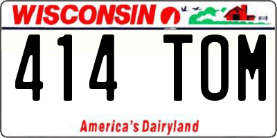 WI license plate 414TOM
