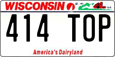 WI license plate 414TOP