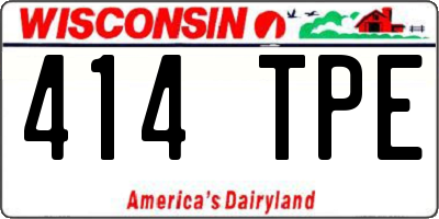 WI license plate 414TPE