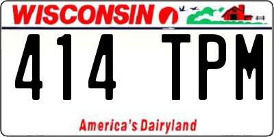 WI license plate 414TPM