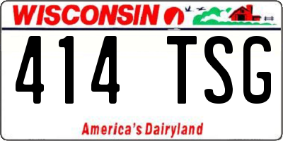 WI license plate 414TSG