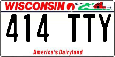 WI license plate 414TTY
