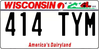 WI license plate 414TYM