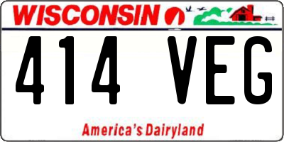 WI license plate 414VEG