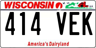 WI license plate 414VEK