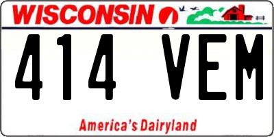 WI license plate 414VEM