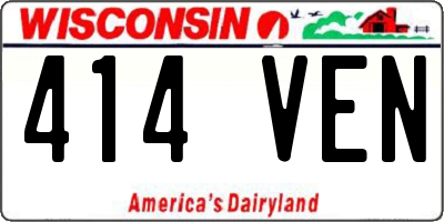 WI license plate 414VEN